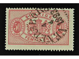 Sweden. Official Facit Tj22B used , 50 öre red, perf 13, type II. Cancelled VENERSBORG …