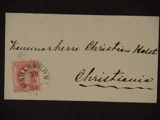 Sweden. Facit 45 cover , 10 öre on cover sent from KARLSKRONA 30.9.1887 to Norway.