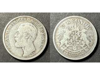 Sverige Oscar II (1872-1907) 2 kronor 1880, 1?/1