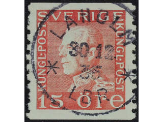 Sweden. Facit 177Ac2 used , 15 öre carminish red, type II vertical perf on white …