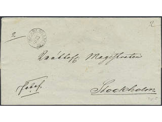 Sweden. K county. CARLSHAMN 12.9.1833, arc postmark. Type 1 on beautiful cover sent to …