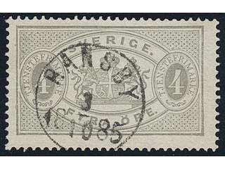 Sweden. Official Facit Tj13a used , 4 öre grey, perf 13. EXCELLENT cancellation RANSBY …