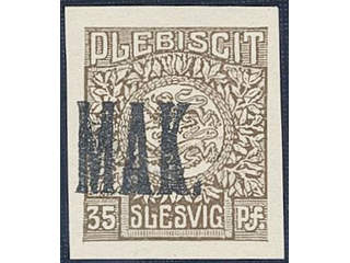 Denmark Schleswig. Facit 8 or Scott 8 (★) , 1920 Lion and Landscape 35 pf brown …