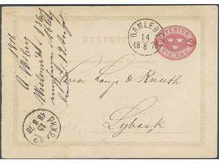 Sweden. Postal stationery, double postcard Facit bKd2AI , Response card 10 öre dated …
