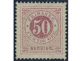 Sweden. Facit 36a ★, 50 öre carmine. One slightly short perf. Superb centering. Opinion …