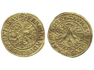 Coins, Sweden, Stralsund. Kristina, SB 1, 1 dukat 1638. 3,30 g. Typ med titel som …