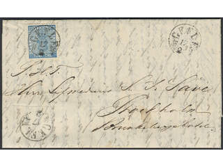 Sweden. Facit 9d1 cover , 12 öre light blue on beautiful letter with EXCELLENT …