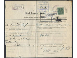 Sweden. Facit 165 cover , 80 öre on complaint regarding a registered cover sent to …