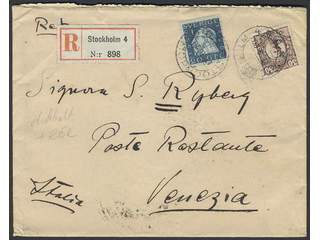 Sweden. Facit 152A, 88 cover , 20+30 öre, mixed franking, on registered cover sent from …