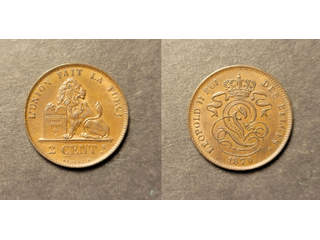 Belgien Leopold II (1865-1909) 2 centimes 1870, AU/UNC