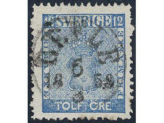 Sweden, Sverige, Sverige, Sverige. Facit 9d1 used, 12 öre light blue. Superb …