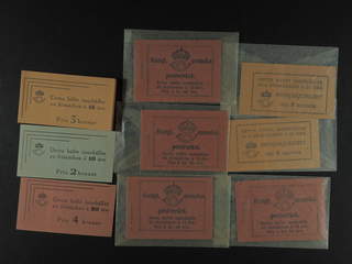 Sweden. Lot ★★ Oscar II–1930s. 47 small glassine envelopes with either booklets or …