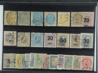 Iceland. Used 1876–1930. All different, e.g. F 8, 11, 15, 21, 27, 29, 50, 83, 97-98, …
