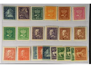Sweden. ★★ 1920–36. Coil stamps. All different, e.g. F 152C, 153, 166b, 168b, 170a, …