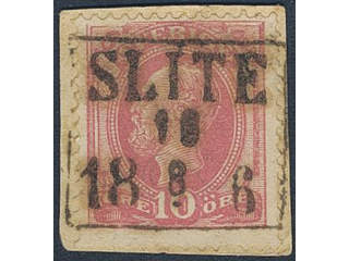 Sweden. Facit 45 used, 1886 Oscar II with posthorn on back 10 öre red. EXCELLENT …