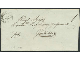 Sweden. N county. FALKENBERG 31.7.1837, arc postmark. Type 2 on cover sent to …