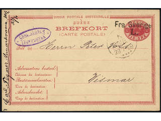 Sweden. Facit bKe4. Cancellations, DENMARK. Danish cancellations FRA SVERIGE L and K. …