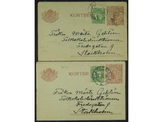 Sweden. Postal stationery, letter card Facit kB17, 79 , Letter card 15 öre additionally …