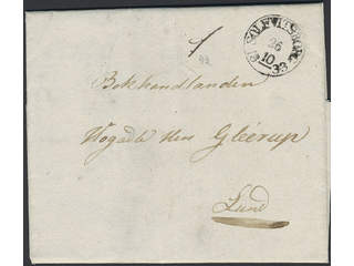 Sweden. K county. SÖLFVITSBORG 26.10.1833, arc postmark. Type 1 on beautiful letter sent …
