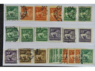 Sweden. Used 1920–34. St. Lion. All different, e.g. F 140Ccx, 141bz, 142Abz+Acc, …
