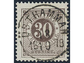 Sweden, Sverige, Sverige, Sverige. Facit 35b1 v used, 30 öre black-brown with the paper …