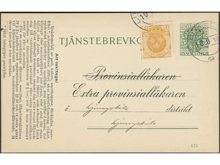 Sweden. Postal stationery, Official postcard, Facit TjbK7, 72, 5 öre additionally …