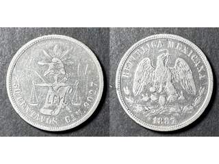 Mexiko 50 centavos 1887 CnM, VF liten inristning