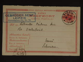 Sweden. Postal stationery, double postcard Facit bKd3 , Response card 10 öre sent from …