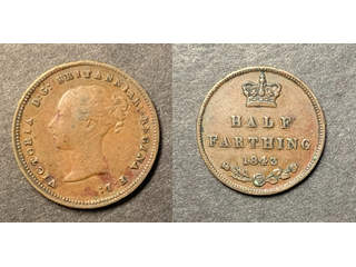 Storbritannien Queen Victoria (1837-1901) 1/2 farthing 1844, VF