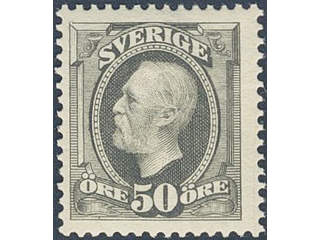 Sweden. Facit 59d ★★ , 1904 Oscar II 50 öre olive-grey. Very fine. SEK 2700