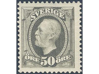 Sweden. Facit 59d ★★ , 1904 Oscar II 50 öre olive-grey. Very fine. SEK 2700