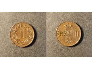 Norge Oscar II (1872-1905) 1 øre 1902, 01