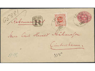 Sweden. Postal stationery, Stamped envelope, Facit Fk3, F46, Stamped envelope 10 öre …