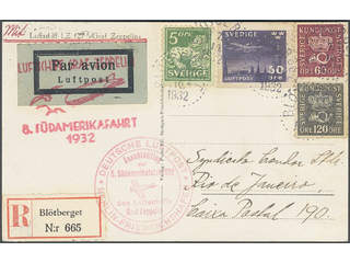 Sweden. Facit 143C, 163, 173, 232 on cover, 5+50+60+120 as correct postage on registered …