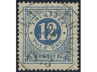Sweden, Sverige, Sverige, Sverige. Facit 21k used, 12 öre blue-light blue. Superb …