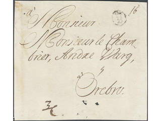 Sweden. A county. B cancellation. B-cancellation type 4 on cover front dated by pen …