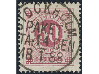 Sweden. Facit 48b used, 50 öre carmine, even print. Superb cancellation STOCKHOLM PAKET …