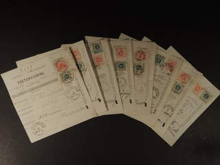 Sweden. Facit 46, 43 cover , 5+20 öre as combination on fifteen money orders, all sent …
