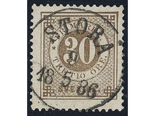 Sweden. Facit 35j used , 30 öre oliveish yellow-brown. EXCELLENT cancellation STORÅ …