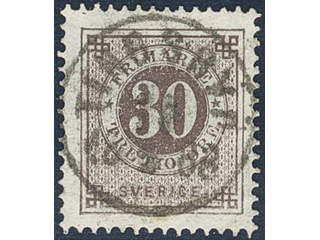 Sweden. Facit 35d used , 30 öre dark brown. EXCELLENT cancellation TINGSRYD 13.5.1883.