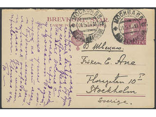 Sweden. Postal stationery, double postcard Facit bKd22 , 15 öre reply part sent from …