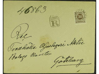 Sweden. Facit 47 cover , 30 öre on beautiful registered cover sent from KRISTINEHAMN …