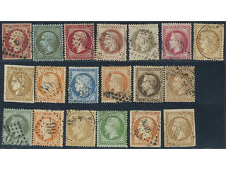 France. Used 1853-1870. All different, e.g. Mi 16, 18, 23, 25-26, 31, 33, 40. Mostly …