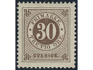Sweden. Facit 47f ★, 30 öre orange-brown. Superb. SEK 2700