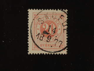 Sweden. Facit 22g used , 20 öre dull red. Superb/EXCELLENT cancellation SKÖFDE 14.9.1877.