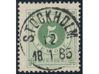 Sweden, Sverige, Sverige, Sverige. Facit 30j used, 5 öre yellowish green. EXCELLENT …