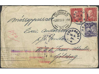 Sweden. Facit 177A, 146A on cover, 10+2x15 öre on cover sent from ÖREBRO 11.8.34 to …