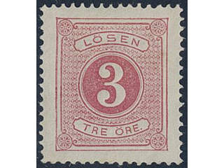Sweden, Sverige, Sverige, Sverige. Postage due Facit L2b ★, 3 öre violet-carmine, perf …