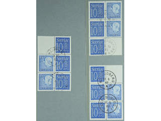 Sweden. Facit 425HA10 used , Slot machine booklets 1x6, all in blue colour, three …