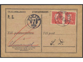 Sweden. Facit 176C on cover, 2×15 öre on very interesting PS-card, postal form no 105 …